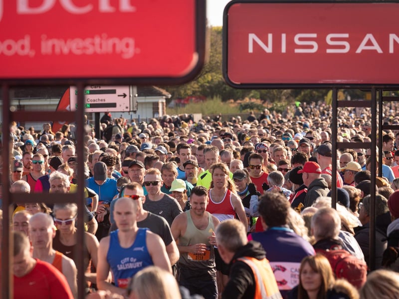 Pictured is: Runners waiting to join the race.
Picture: Keith Woodland