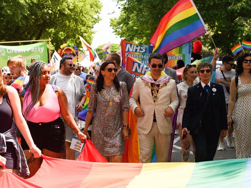Pictured is: Lady Mayoress Nikki Cole and Lord Mayor Councillor Tom Coles joining in the parade.

Picture: Keith Woodland