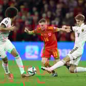 Joe Morrell in action for Wales against Belgium. (Photo by Catherine Ivill/Getty Images)