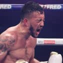 Portsmouth's Michael McKinson celebrates after defeating Chris Kongo to become WBO Global welterweight champion. Picture: Mark Robinson/Matchroom Boxing