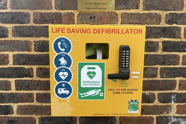 The defibrillator at the King George V playing fields .