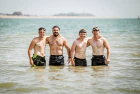 The hottest day of the year so far on the 25th July 2019 at Stokes Bay.
Pictured: Swimming with friends, James Hitchcock, Dean Fentum, Brad Sealey and Brad Lotts.  
Picture: Habibur Rahman