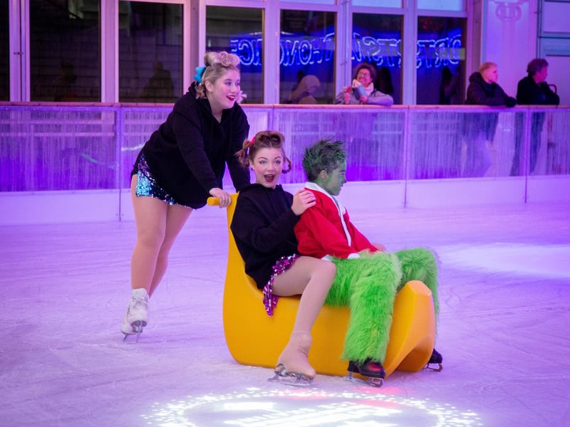 Launch night of Portsmouth On Ice 2023 at Portsmouth Guildhall Walk on Friday 24th of Novermber 2023
Pictured: People skating on ice
Picture: Habibur Rahman