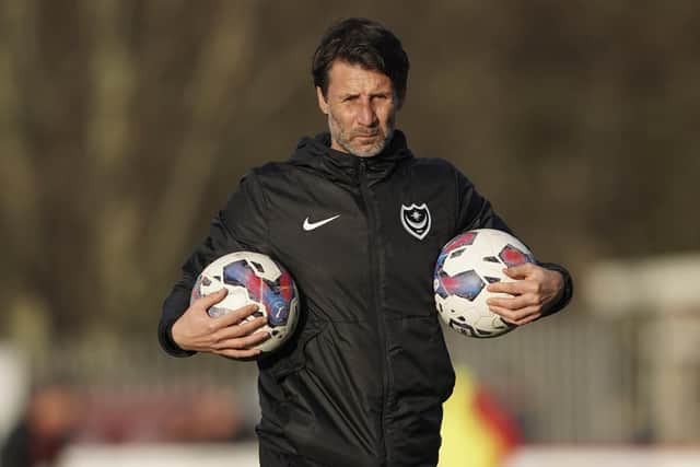 Ex-Pompey head coach Danny Cowley promoted Academy youngster Destiny Ojo to first-team training in pre-season, but the striker broke his ankle in the second week. Jason Brown/ProSportsImages