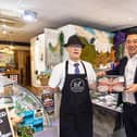 Alan Mak MP with veteran Gary Wright, owner of Greywell Old School Butchers in Leigh Park