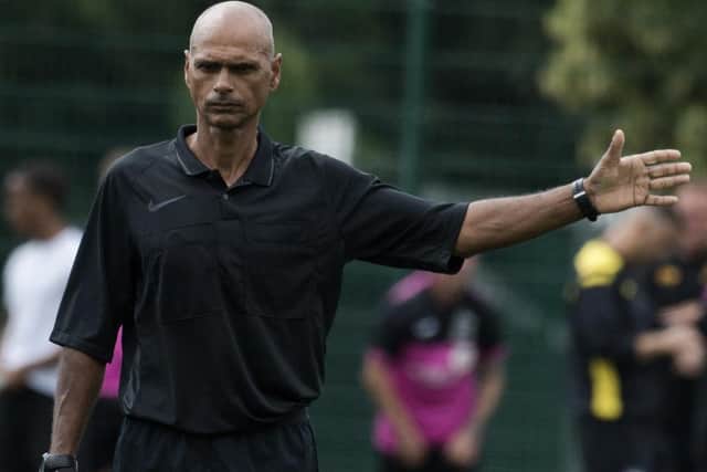 Registered Hampshire referee Con Da-Costa, 52, has been left seething after being accused of misconduct following his social media post on a controversial decision to award Hamble Club a penalty in their 1-1 draw with Wessex League rivals AFC Portchester in August. Pic: Joshua Wells