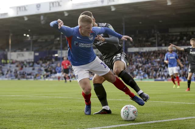 Andy Cannon in action for Pompey against Birmingham. Photo by Robin Jones.