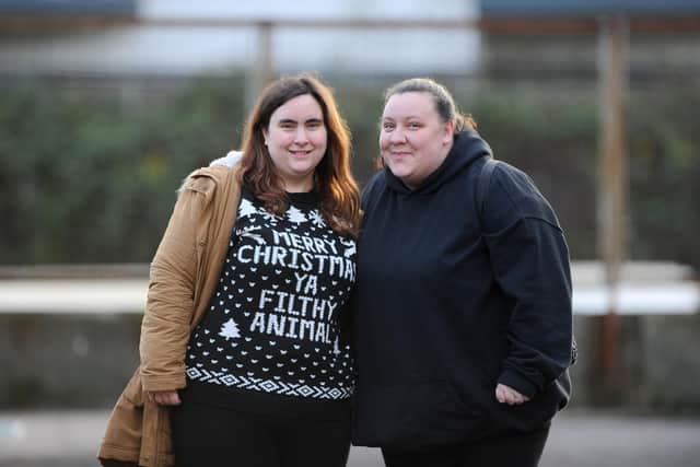 Portsmouth Churches Housing Association will benefit from the Comfort and Joy campaign this year.
Pictured is: (l-r) Steph Watson (29) and Jade Moth (26).
Picture: Sarah Standing (071220-9464)