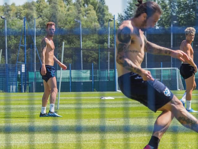 Pompey players training. Picture: Habibur Rahman