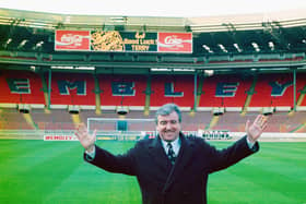 Terry Venables has died at the age of 80. 
Picture: Terry Venables is unveiled as the new England manager at Wembley Stadium on January 28, 1994 in London, England. (Photo by Mike Hewitt/Allsport UK/Getty Images)