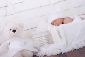 Children's author Clair Maskell has written The Lost Bear for baby loss awareness week, in honour of the Overy family from Gosport. Pictured: Sebastian as a baby with Keira's bear