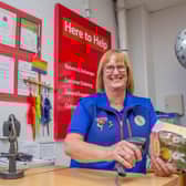 Lyn Bloodworth is retiring after 37 years. Staff and well-wishers are having a surprise farewell for her at Tesco, Cosham, Portsmouth on Wednesday 8th November 2023

Pictured: Lyn Bloodworth  on her last day at Tesco, Cosham, Portsmouth

Picture: Habibur Rahman