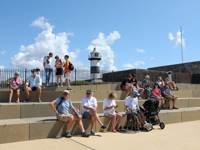 Families and friends gathered to watch the yachts return on a sunny Saturday afternoon.Picture: Chris Moorhouse (270724-26)
