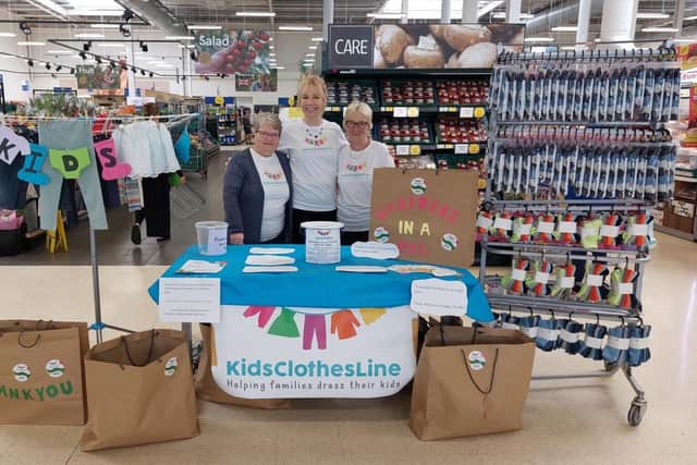 The KidsClothesLine charity in Tesco Fratton Park Extra