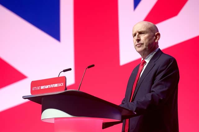John Healey MP, Shadow Secretary of State for Defence, said the report into defence equipment spending was "totally damning". Mr Healey pictured at the Labour Party conference on October 9, 2023 in Liverpool, Picture: Christopher Furlong/Getty Images.