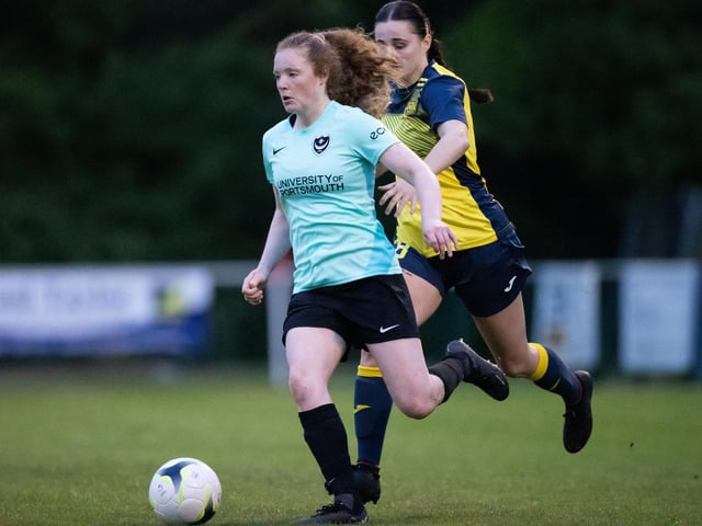 Portsmouth (light blue) v Moneyfields. Picture by Alex Shute