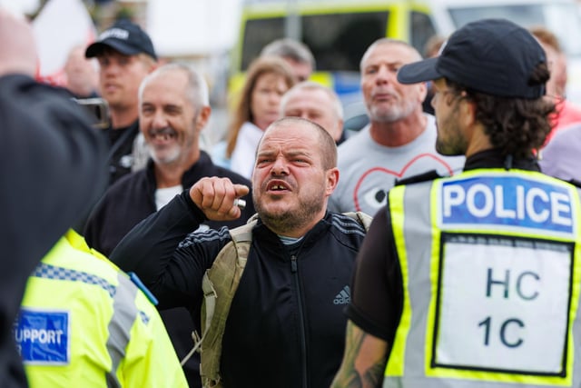 Violent clashes took place at the Southsea anti-migrant protest on Saturday