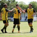 Jamie White, second right, has left Baffins to sign for Paulsgrove.
Picture: Chris Moorhouse