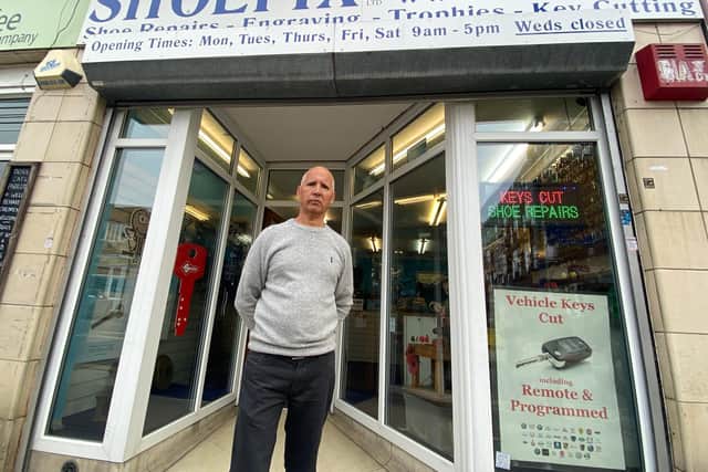 Tony Broome, 58, owner of Shoefix in Cosham, helped to stage the town centre's tribute. Photo: Tom Cotterill