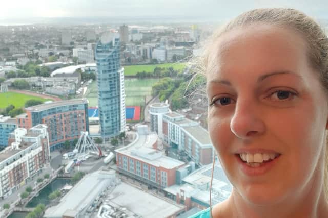 Jack Carthew takes on the Spinnaker Tower steps for charity.