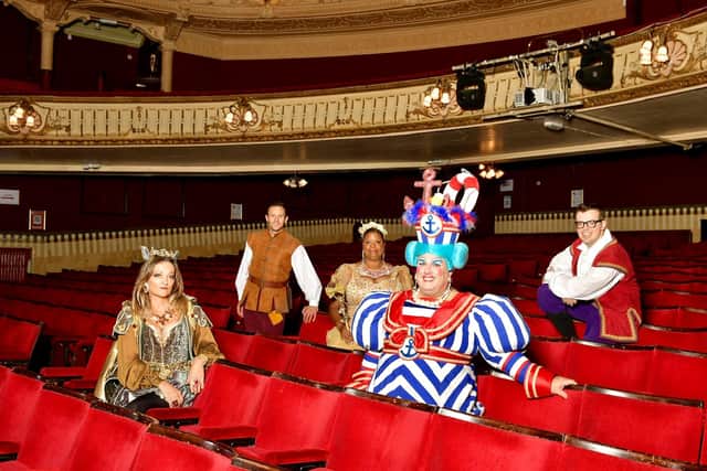 The stars of The Kings Theatre's 2020 'Pompey panto', Dick Whittington. (left to right) Julia Worsley as Queen Rat, Sean Smith as Dick Whittington, Marlene Little Hill as Fairy Bowbells, Jack Edwards as Dame Dolly, and James Percy as Silly Billy.

Picture: Andrew Searle Photography