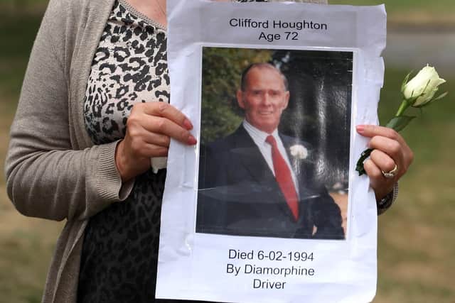Pamela Byrne remembering her stepfather, Clifford Houghton, at the release of the Gosport Independent Panel's report into deaths at Gosport War Memorial Hospital in June 2018 Picture: Chris Moorhouse