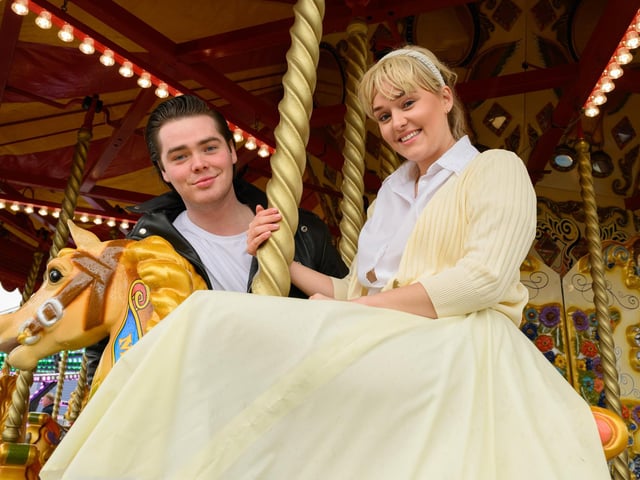 Pictured is: Poppy Bailey playing Sandy DumbrowskiJacob Bailey playing Danny ZukoPicture: Keith Woodland