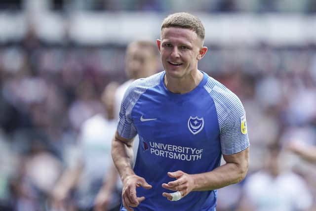 Colby Bishop made his comeback from injury in Pompey's behind-closed-doors friendly with Crawley. Picture: Jason Brown/ProSportsImages