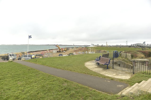 Work is ongoing in front of Southsea bandstand