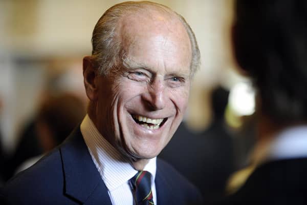 The Duke of Edinburgh shares a joke with guests at the Royal Marines Museum after the opening ceremony of a new exhibition. He died in April 2021, aged 99.

PICTURE:STEVE REID(082527-82)