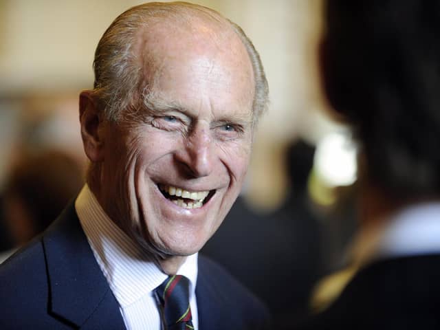The Duke of Edinburgh shares a joke with guests at the Royal Marines Museum after the opening ceremony of a new exhibition. He died in April 2021, aged 99.

PICTURE:STEVE REID(082527-82)