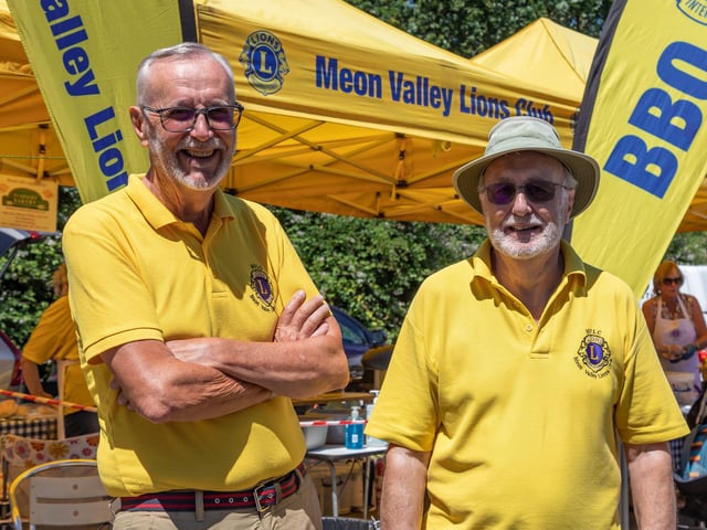 Gary Martin and Roy Cuthbertson from the Meon Valley Lions Club who provided a food service at the event - and then donated all profits to the Rainbow Centre. Picture: Mike Cooter (240623)