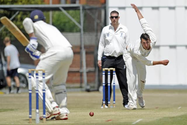 Daniel Stancliffe bowling for Burridge against Portsmouth at St Helens. Picture: Ian Hargreaves