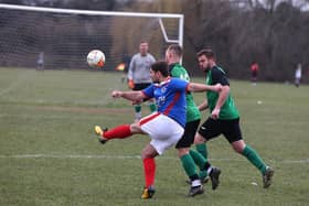 The Meon (blue) v Saturn Royale. Picture: Sam Stephenson.