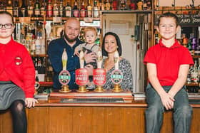The Red Lion in High St, Southwick, Hampshire. The Swan family: Libbie, Calvin, Leo, Louise, Calvin  Picture: Love Your Pub / www.loveyourpub.co.uk