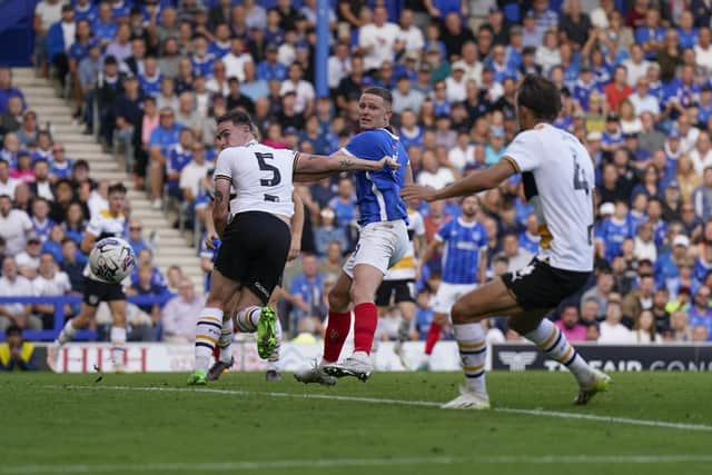 Pompey striker Colby Bishop has been taking a regular physical battering leading the line for his side this season. Pic: Jason Brown.