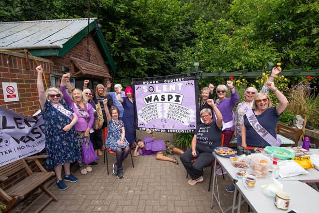 The Solent Waspi women with their banner at Baffins Pond Association. Picture: Habibur Rahman