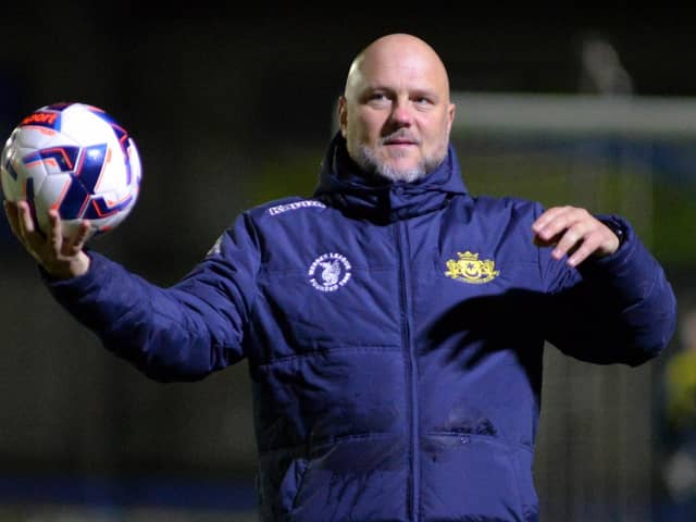 Moneyfields manager Glenn Turnbull, whose club still have 21 of their 38 Wessex League games left to play. Picture by Martyn White