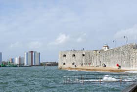 A dinghy was caught drifting towards a shipping lane in Portsmouth Harbour.