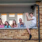 The McGuire family clapping for the NHS at their home in Grosvenor House, Southsea.
Picture: Habibur Rahman