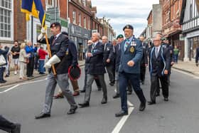 The Falklands 40 parade through Havant. Picture: Mike Cooter (090622)