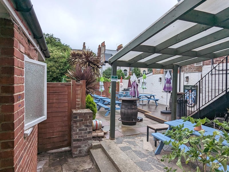 The refurbished beer garden.
