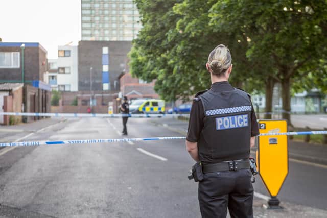 Police presence outside Mulberry House, Bedford Street, Somers Town, on May 28. Picture: Habibur Rahman