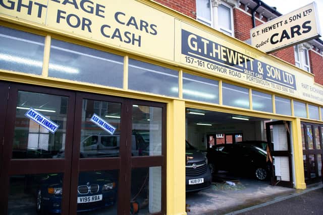 Damage to the shop at GT Hewett & Son, Copnor, Portsmouth, on March 2, 2022. Picture: Habibur Rahman.