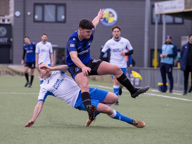 An Andover New Street Swifts player makes a tackle. Picture by Alex Shute