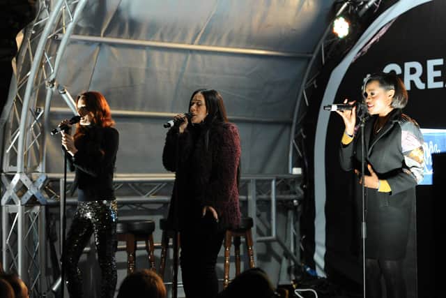 Keisha Buchanan, Mutya Buena and Siobhan Donaghy of the Original Sugababes. Picture: Eamonn M. McCormack/Getty Images for Land Securities.