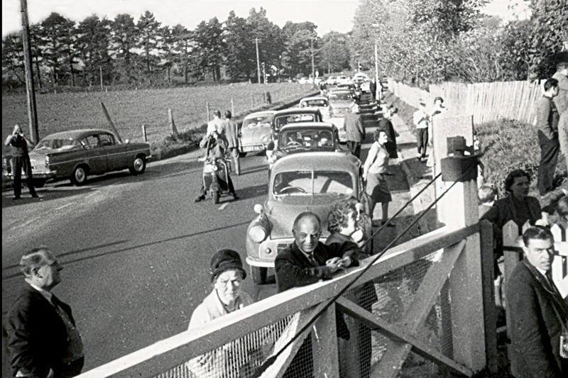 A splendid shot taken from the train looking towards Havant from Langstone level crossing. Even then the traffic queued back to the town