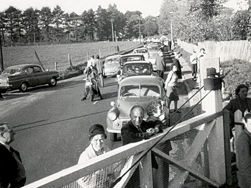 A splendid shot taken from the train looking towards Havant from Langstone level crossing. Even then the traffic queued back to the town