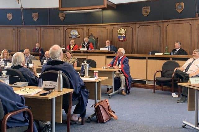 Former Gosport borough councillor Christopher Carter is made an honorary alderman
Picture: Toby Paine