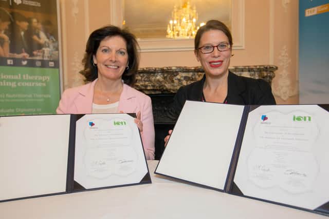 Pictures shows ION event for the signing of degree course with Portsmouth Uni.
The signing event in March with the University to celebrate the degree launch and partnership. On the right is Professor Sherria Hoskins, Executive Dean, Faculty of Health & Science at the University of Portsmouth.